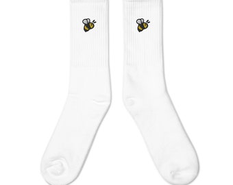 Calcetines con bordado de abejas, unisex