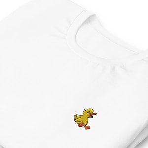 Unisex Duck Embroidered T-Shirt – Fun Animal Tee in Multiple Colours