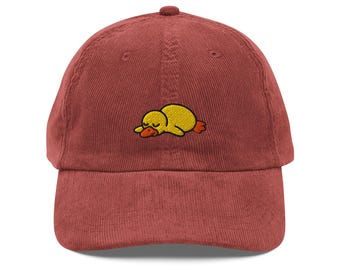 Vintage Corduroy Duck Cap – Unisex Adjustable Hat in Multiple Colours