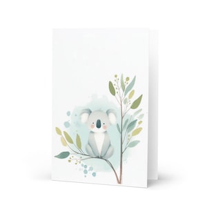 Koalawenskaart, leuke cartoonprint, gefeliciteerd met je verjaardag/jubileum/nieuwjaar/kerst/viering!