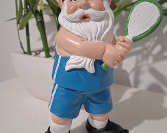 Garden Gnome Tennis Sport 19cm Novelty Gift Present W5J2