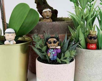 Plant Pot Rap Legends Eminem Coolio Gnome Secret Santa Gift X4