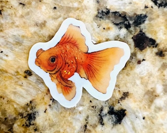 Mini Goldfish - Glitter Waterproof Sticker