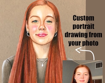 Custom Draw Colored Pencil Portrait