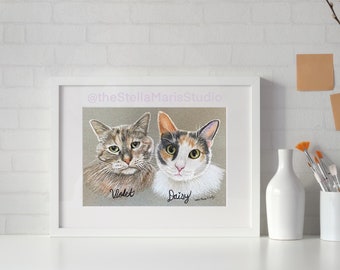 Hand Drawn Colored Pencil Custom Pet Portrait Drawing - Etsy
