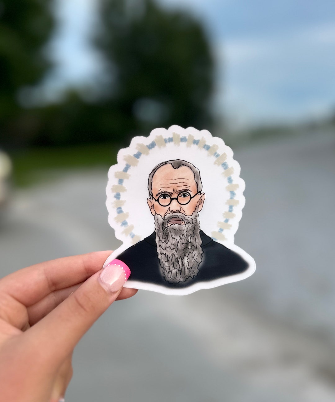 Saint Maximillian Kolbe Clear Sticker Catholic Laptop & Water Bottle