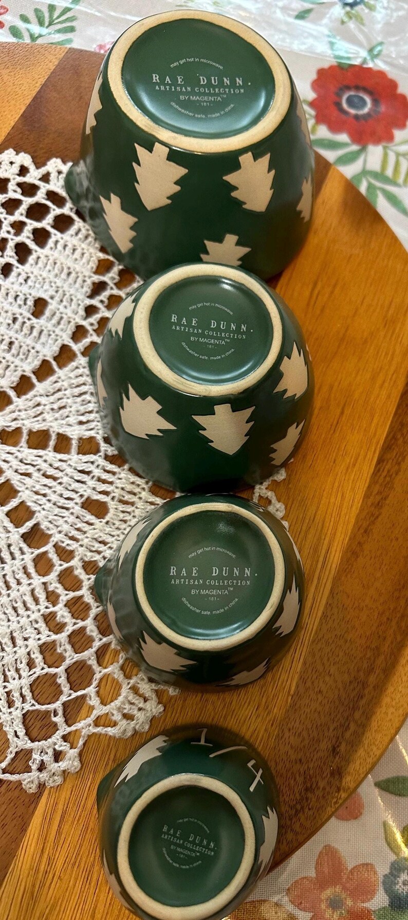 Ceramic Christmas Tree Measuring Cups Set of 4 Etsy