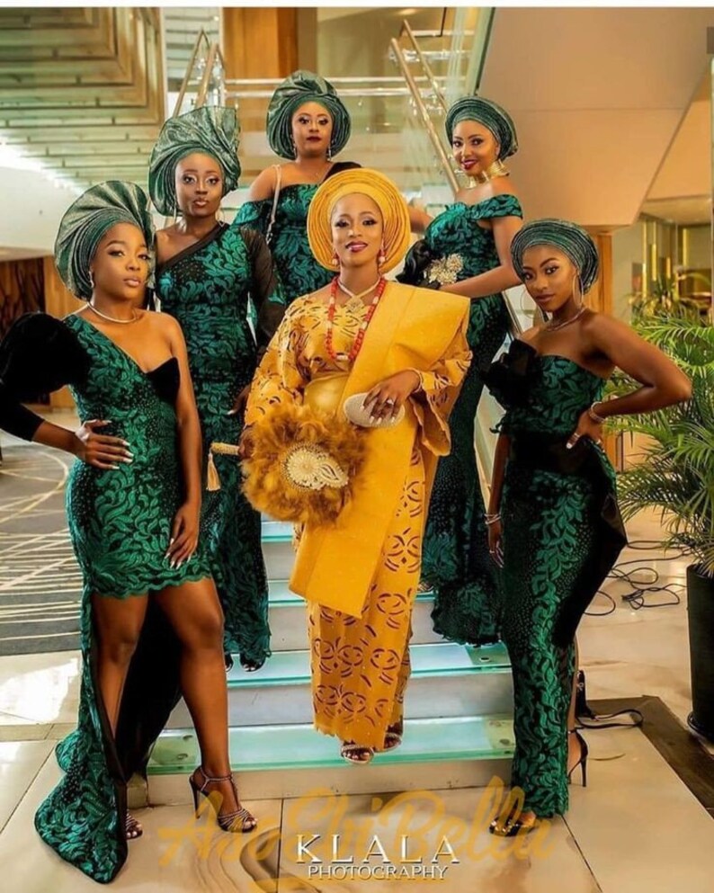 Nigerian Wedding Party Dresses/wedding Guest, Lace Style, Aso Ebi Dress