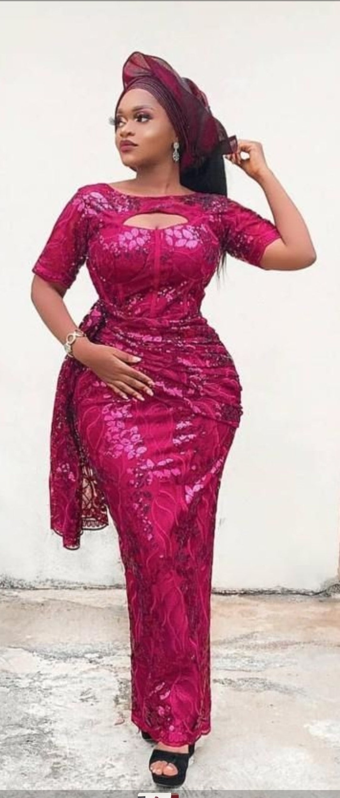 African Lace Dress/wedding Party Guest/nigerian Lace Etsy