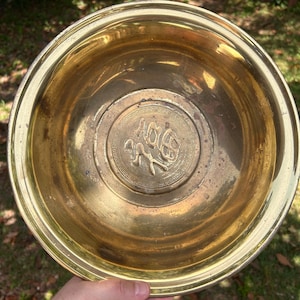 12&quot; Round Copper Bowl with embossed lettering