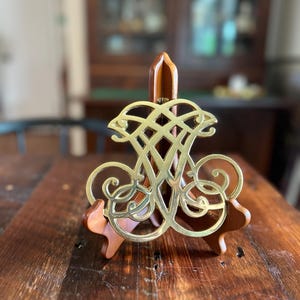 Solid Brass  Thomas Jefferson Design Cipher Trivet - Copyright 1951.