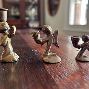 Vintage Brass Angel Candle Holder – Mid Century Modern Christmas Decor