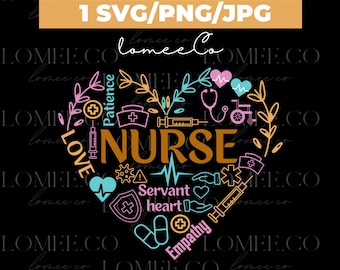 Nurse heart png, hca svg/png, Heart svg, Nurse heart svg, rn heart svg, medical symbols - SVG,PNG,JPG, Instant Download, Cricut