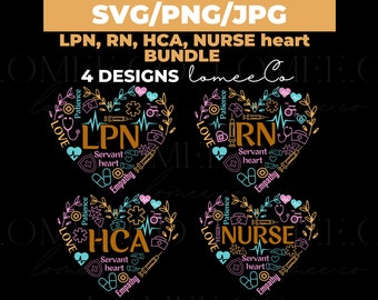 Nurse heart svg, Nurse svg, Heart svg, lpn heart svg, rn heart svg, SVG,PNG,JPG, Instant Download, Cricut