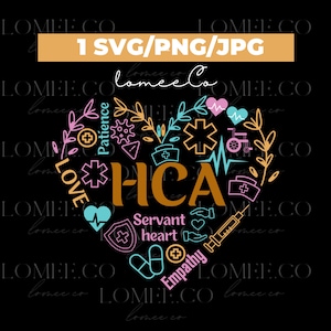 Nurse heart png, hca svg/png, Heart svg, health care aide heart svg, rn heart svg, medical symbols - SVG,PNG,JPG, Instant Download, Cricut