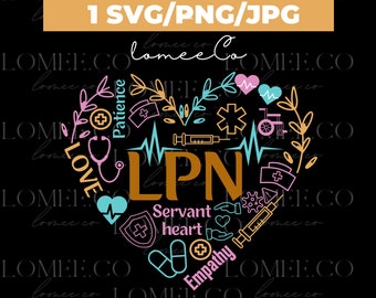 Nurse heart png, Nurse svg/png, Heart svg, lpn heart svg, rn heart svg, medical symbols - SVG,PNG,JPG, Instant Download, Cricut