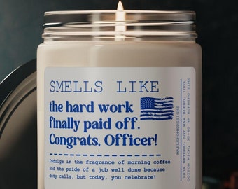 Congrats Officer Candle Police Academy Graduation Gifts Policeman Congratulations American Flag Police Graduate Officer Grad Gift Soy Wax