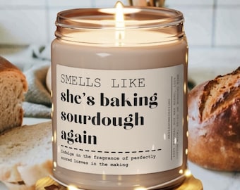 Sourdough Candle, Funny Baking Sourdough Starter Kit, Unique Einkorn Sourdough Bread Homemaker Gifts, Homesteading Bread Baker Friend Gift