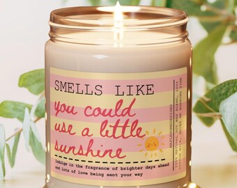 Sending Sunshine Candle Cheer Up Gift Send A Hug Sympathy Candle Feel Better Get Well Loss Support Gift From Friend