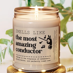 Conductor Gift Candle Band Conductor Gift Orchestra Conductor Gifts Music Director Appreciation Gifts Band Leader Soy Wax Candle
