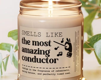 Conductor Gift Candle Band Conductor Gift Orchestra Conductor Gifts Music Director Appreciation Gifts Band Leader Soy Wax Candle