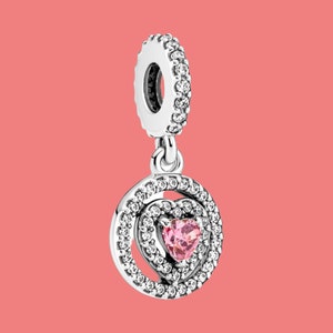 Authentic Pandora Charms, Pandora Sparkling Double Halo Heart Dangle Charm, Charms For Pandora Bracelet,Pandora Charm