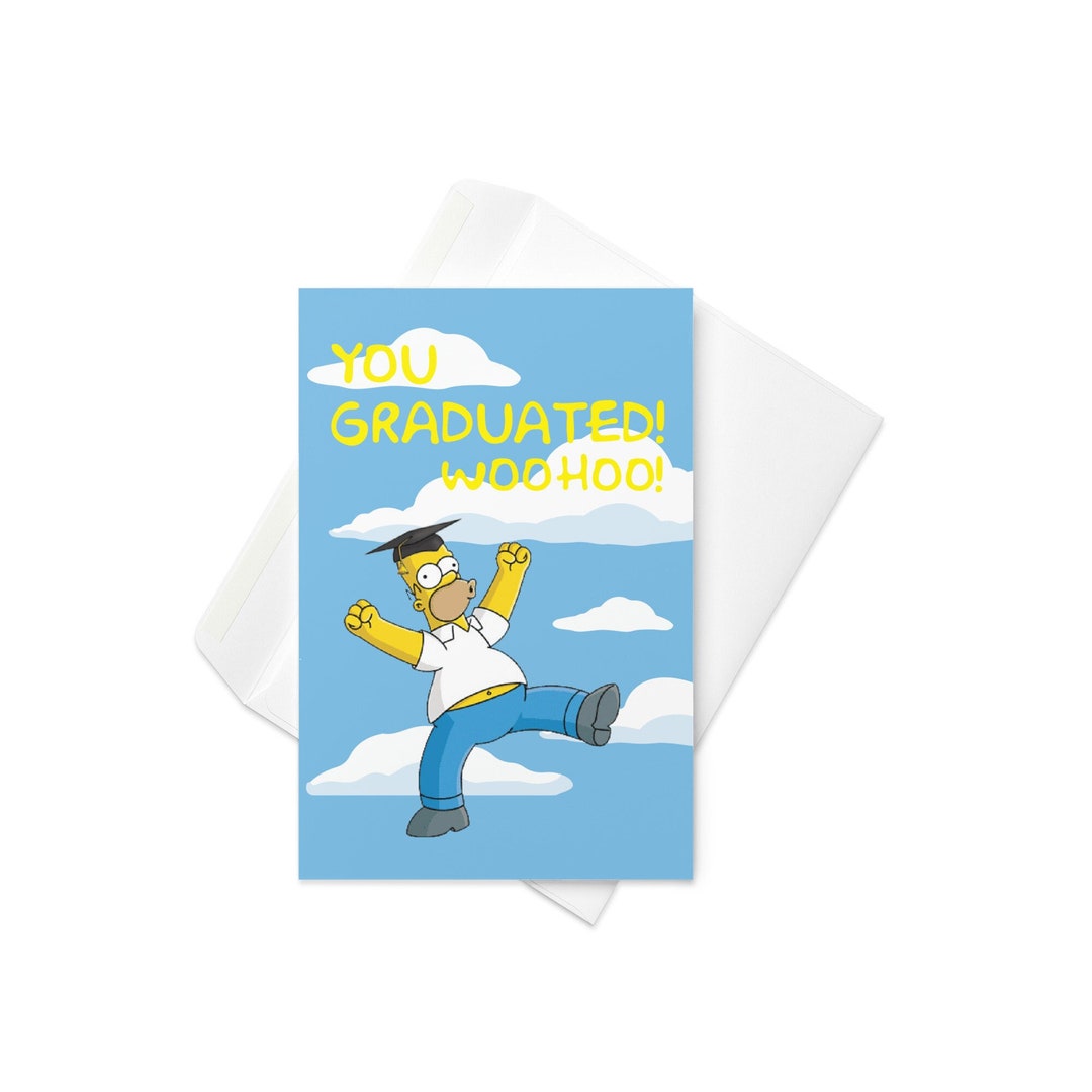 The Simpsons Graduation Greeting Card Etsy