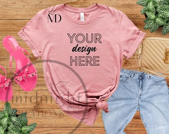 Bella Canvas 3001 Heather Mauve Mockup | Heather Mauve T Shirt Mockup | 3001 Heather Mauve Mockup | Shirt Mockup | Bella Canvas Mockup