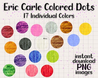 Eric Carle Colored Dots Clip Art Set PNG Transparent Image Digital Download Teachers Classroom Decor Printable Children's Story Art Colorful