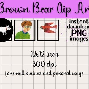 Brown Bear What Do You See? Clip Art Set | Transparent PNG Digital ...