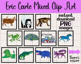 Eric Carle Animals Clip Art | Transparent PNG, Nursery Classroom (Digital Download)