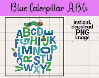 Hungry Caterpillar ABC PNG | Eric Carle Kids' Clip Art (Digital Download)