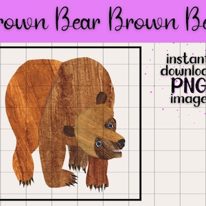 Ours brun | Téléchargement numérique PNG transparent Eric Carle amateur de bibliothèque lecture préscolaire enseignant heure du conte