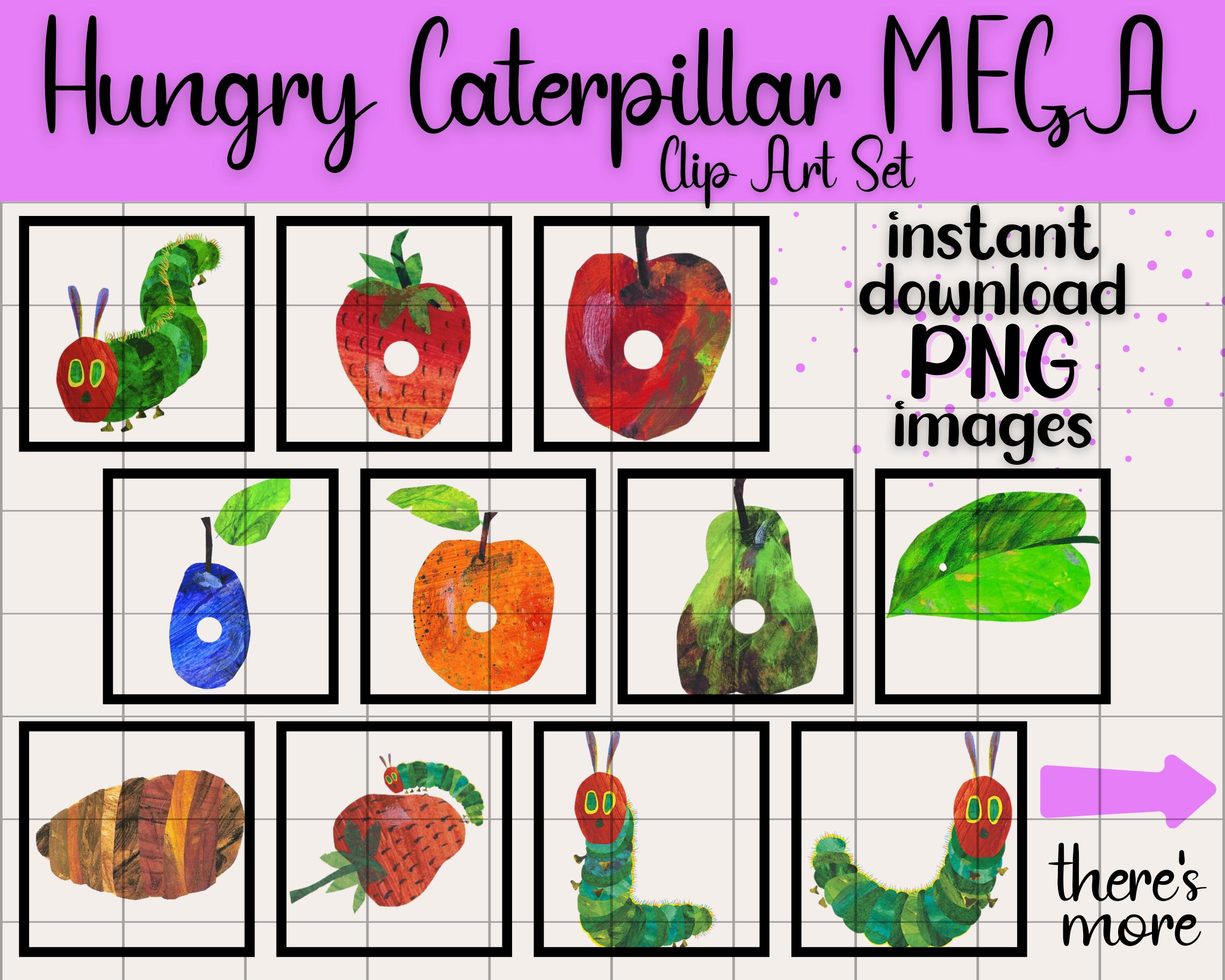 The Very Hungry Caterpillar Clip Art Set | Transparent PNG Digital ...