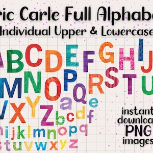 Eric Carle Alphabet Clip Art | PNG Letters (Digital Download)