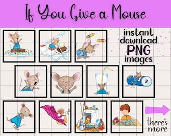 Se dai un biscotto a un topo PNG Clipart / Arte di libri per bambini (download digitale)