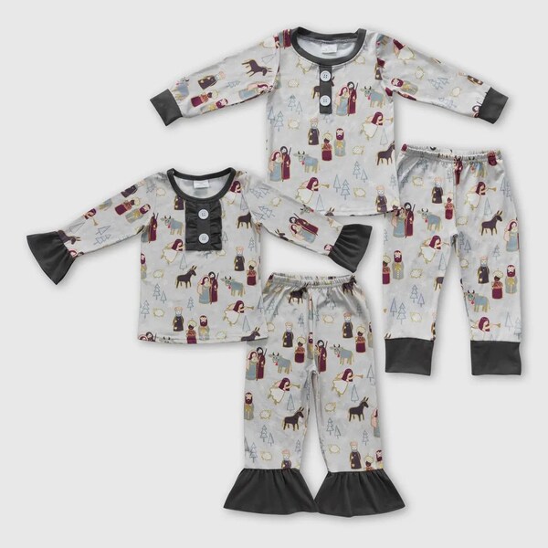 Christmas Nativity Pajamas Etsy