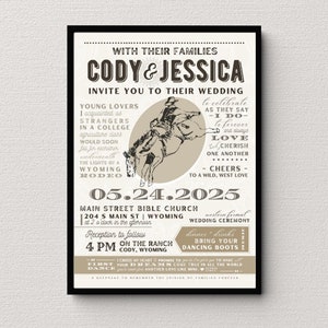 CUSTOM Western Wedding Rodeo Poster