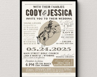 CUSTOM Western Wedding Rodeo Poster