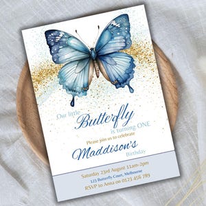 Editable Butterfly Birthday Invitation Template | Butterfly Birthday Invitation | Butterfly | Download Printable Invite | Canva | 06