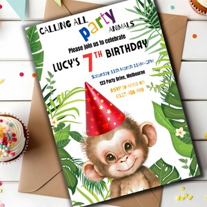 Editable Party Animals Birthday Invitation Template | Calling All Party Animals | Party Animals Invitation | Download Printable Invite | 07