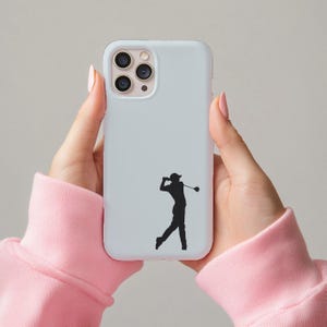 Minimalist Golfer Outline Phone Case,  Elegant Line Art Golf Design, Gift for Golf Lovers, Sporty & Chic Aesthetic, Golf iPhone Case
