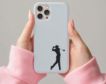 Minimalist Golfer Outline Phone Case,  Elegant Line Art Golf Design, Gift for Golf Lovers, Sporty & Chic Aesthetic, Golf iPhone Case