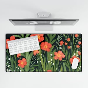 Colorful Floral Desk Mat for Home Office, Mouse Pad, Desk Accessories, Gift for Her, Desk Pad, Cute Desk Mat, Desk Mat Aesthetic