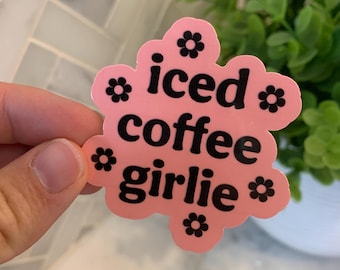 コーヒーステッカー、アイスコーヒーガーリーステッカー、防水ステッカー