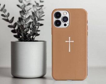 Christliche Kreuz Handyhülle, robuste Handyhülle, vom Glauben inspirierter Schutz, Geschenk für Gläubige, einzigartiges religiöses Accessoire