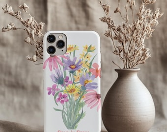 Floral Christian Bible Watercolor Phone Case, Tech Accessory, Protective Cover, Christian Gift, Faith Phone Case, Tough Cases, IPhone Case