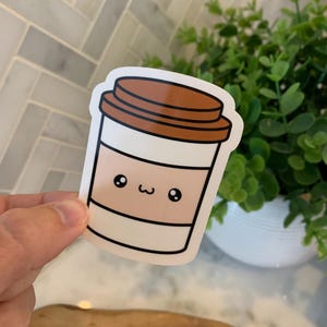 Coffee Sticker, To Go Cup Coffee Sticker, Waterproof Sticker