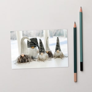 postal: Grupo do inverno da vida do gnomo Cartão Postal | Tomte Sueco | Norueguês Nisse | Gnomo Nórdico | Elfos islandeses