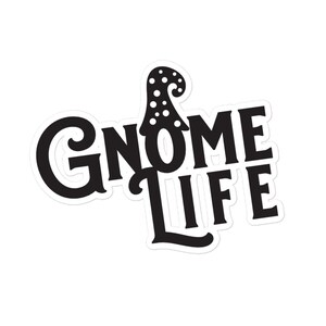 adesivo: Gnome Life Black and White laptop adesivo bottiglia d'acqua / Tomte svedese / Nisse norvegese / Gnomo nordico / Elfi islandesi